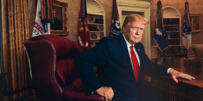 “President Donald J. Trump for Time Magazine in 2019” by Pari Dukovic, inkjet print, June 17, 2019 (printed 2020). National Portrait Gallery, Smithsonian Institution. Copyright 2019 Pari Dukovic.    President Donald J. Trump for Time Magazine in 2019